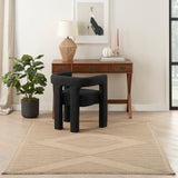 Nourison Washable Jute Geometric Natural Beige 3'11" x 5'11" Area Rug, Easy Clean, Non Shedding, Bed Room, Living Room, Dining Room, Kitchen (4x6)