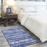 Nourison Whimsicle Tribal Navy Ivory 3' x 5' Area Rug, Easy Cleaning, Non Shedding, Bed Room, Living Room, Dining Room, Kitchen (3x5)
