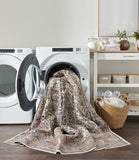 Nourison Brilliance Machine Washable Traditional Vintage Ivory Blue 4' x 6' Area -Rug, Easy -Cleaning, Non Shedding, Bed Room, Living Room, Dining Room, Kitchen (4x6)