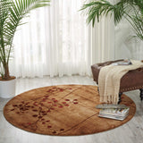 Nourison Somerset Latte Round Area Rug, 3-Feet 6-Inches by 3-Feet 6-Inches (3'6" x 3'6")