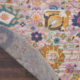 Nourison Passion Silver 5'3" x Round Area -Rug, Boho, Moroccan, Bed Room, Living Room, Dining Room, Kitchen, Easy -Cleaning, Non Shedding, (5' Round)