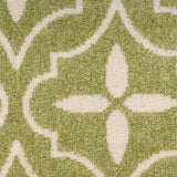 Nourison Essentials Indoor/Outdoor Green Ivory 2'2" x 7'6" Area Rug, Easy Cleaning, Non Shedding, Bed Room, Living Room, Dining Room, Backyard, Deck, Patio (2x8)
