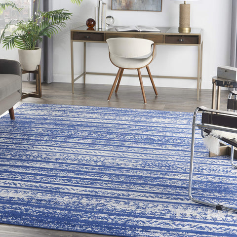 Nourison Whimsicle Tribal Navy Ivory 7' x 10' Area Rug, Easy Cleaning, Non Shedding, Bed Room, Living Room, Dining Room, Kitchen (7x10)