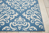 Nourison Grafix Vintage Blue 5'3'' x 7'3'' Area-Rug, Easy-Cleaning, Non Shedding, Bed Room, Living Room, Dining Room, Kitchen (5x7)