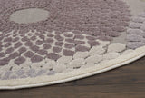 Nourison Graphic Illusions Mid-century Grey 4' x ROUND Area Rug, Easy Cleaning, Non Shedding, Bed Room, Living Room, Dining Room, Kitchen (4 Round)