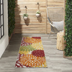 Nourison Aloha 6' Runner Red Multicolored Fabric Tropical Area Rug (6' Runner)