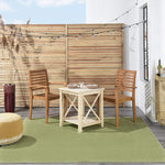 Nourison Essentials Indoor/Outdoor Green 5' x Square Area Rug, Easy Cleaning, Non Shedding, Bed Room, Living Room, Dining Room, Backyard, Deck, Patio (5 Square)