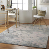 Nourison TRA08 Tranquil Floral Contemporary Grey/Pink Area Rug 4' X 6', 4 ft x 6 ft