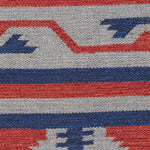 Nourison Baja Tribal Blue/Red 6'6" x 9'6" Area -rug, Easy -cleaning, Non Shedding, Bed Room, Living Room, Dining Room, Kitchen (6x9)