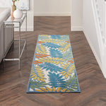 Nourison Aloha Indoor/Outdoor Tropical Botanical Ivory/Multi 2' x 6' Area Rug, (2' x 6')