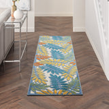 Nourison Aloha Indoor/Outdoor Tropical Botanical Ivory/Multi 2' x 6' Area Rug, (2' x 6')