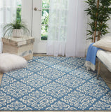 Nourison Grafix Vintage Blue 5'3'' x 7'3'' Area-Rug, Easy-Cleaning, Non Shedding, Bed Room, Living Room, Dining Room, Kitchen (5x7)