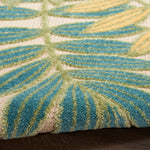 Nourison Aloha Indoor/Outdoor Green Multicolor 5'3" x Round Area Rug, Easy Cleaning, Non Shedding, Bed Room, Living Room, Dining Room, Backyard, Patio, Deck (5 Round)