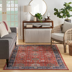 Nourison Fulton Traditional Rust 5' x 7' Area -Rug, Easy -Cleaning, Non Shedding, Bed Room, Living Room, Dining Room, Kitchen (5x7)