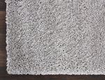 Nourison Malibu Shag Solid Silver Grey 2'6" x 4' Area-Rug, Easy-Cleaning, Non Shedding, Bed Room, Living Room, Dining Room, Kitchen (3x4)
