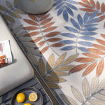 Nourison Aloha Indoor/Outdoor Blue Mocha 3'6" x 5'6" Area Rug, Easy Cleaning, Non Shedding, Bed Room, Living Room, Dining Room, Backyard, Deck, Patio (4x6)