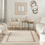 Nourison Glam Geometric Ivory Cream 3'11" x 5'11" Area -Rug, Easy -Cleaning, Non Shedding, Bed Room, Living Room, Dining Room, Kitchen (4x6)