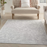 Nourison Whimsicle Floral Grey 4' x 6' Area Rug, Easy Cleaning, Non Shedding, Bed Room, Living Room, Dining Room, Kitchen (4x6)
