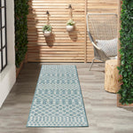 Nourison Positano Aqua 2' x 6' Area Rug Easy Clean, Non Shedding, Bed Room, Living Room, Dining Room, Kitchen (6' Runner)