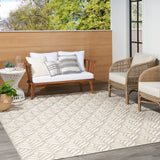 Nourison Aloha Indoor/Outdoor Ivory/Grey 3'6" x 5'6" Area Rug, Easy Cleaning, Non Shedding, Bed Room, Living Room, Dining Room, Kitchen (4x6)