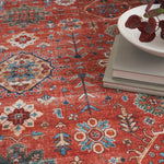Nourison Fulton Traditional Rust 5' x 7' Area -Rug, Easy -Cleaning, Non Shedding, Bed Room, Living Room, Dining Room, Kitchen (5x7)