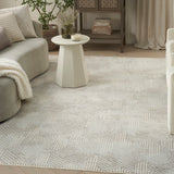 Nourison Grafix Geometric Grey 5'3" x 7'3" area-rug, easy-clean, Non Shedding, Bed Room, Living Room, Dining Room, Kitchen (5x7)