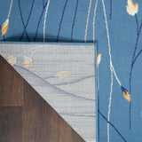 Nourison Grafix Light Blue 3'9" x 5'9" Area Rug, Modern, Botanical , Bed Room, Living Room, Dining Room, Kitchen, Easy Clean, Non Shedding, (4' x 6')