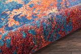 Nourison Celestial Red/Blue Atlantic 4' x Round Area -rug, Contemporary, Abstract, Easy -cleaning, Non Shedding, Bed Room, Living Room, Dining Room, Kitchen, (4' Round)