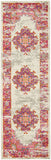 Nourison Passion Ivory/Fuchsia 1'10" x 6' Area Rug, Boho, Traditional, Easy Clean, Non Shedding, Bed Room, Living Room, Hallway, (6' Runner)