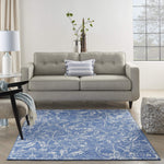 Nourison Whimsicle Floral Blue 5' x 7' Area Rug, Easy Cleaning, Non Shedding, Bed Room, Living Room, Dining Room, Kitchen (5x7)