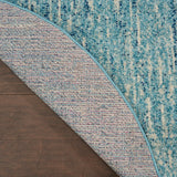 Nourison Passion Abstract Navy/Light Blue 5'3" x Round Area Rug, Easy Clean, Non Shedding, Bed Room, Living Room, Dining Room, Kitchen (5 Round)