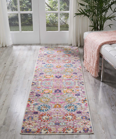 Nourison Passion Silver 2'2" x 7'6" Area Rug, Boho, Moroccan, Bed Room, Living Room, Dining Room, Kitchen, Easy Cleaning, Non Shedding, (8' Runner)