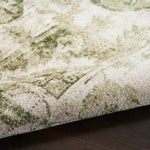 Nourison Astra Machine Washable Ivory Green 3'3" x 5' Area Rug, Easy Clean, Non Shedding, Bed Room, Living Room, Dining Room, Kitchen (3' x 5')