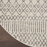Nourison Passion Bohemian Ivory/Grey 4' x Round Area -Rug, Easy -Cleaning, Non Shedding, Bed Room, Living Room, Dining Room, Kitchen (4 Round)