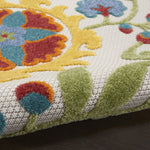Nourison Aloha Indoor/Outdoor Ivory/Multi 2'8" x 4' Area -Rug, Easy -Cleaning, Non Shedding, Bed Room, Living Room, Dining Room, Backyard, Deck, Patio (3x4)