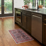 Nourison Brilliance Machine Washable Traditional Vintage Navy/Brick 2' x 4' Area Rug, Easy Clean, Non Shedding, Bed Room, Living Room, Dining Room, Kitchen (2x4)