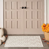 Nourison Versatile Indoor/Outdoor Ivory/White 2' x 4' Area Rug, Easy Cleaning, Non Shedding, Bed Room, Living Room, Dining Room, Backyard, Deck, Patio (2x4)