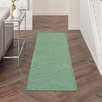 Nourison Positano 8' Runner Blue Green Fabric Modern Area Rug (8' Runner)