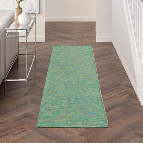 Nourison Positano 8' Runner Blue Green Fabric Modern Area Rug (8' Runner)