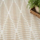 Nourison Casual Beige 5'3" x 7' Area Rug - Easy Clean, Non Shedding, Bed Room, Living Room, Dining Room, Kitchen (5' x 7')