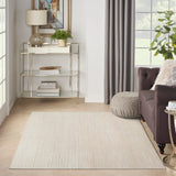 Nourison Santa Cruz 47x71 Indoor Contemporary Fabric Rug in Gray and Ivory