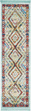 Nourison Tribal Decor Tribal Aqua 2'2" x 7'9" Area Rug, Easy Cleaning, Non Shedding, Bed Room, Living Room, Dining Room, Kitchen (2x8)