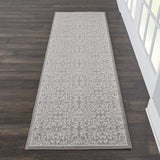 Nourison Jubilant Ivory Grey 2' x 6' Area Rug Easy Clean, Non Shedding, Bed Room, Living Room, Dining Room, Kitchen (6' Runner)