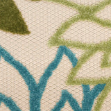 Nourison Aloha Indoor/Outdoor Green Multicolor 2' x 6' Area Rug, Easy Cleaning, Non-Shedding, Bed Room, Living Room, Dining Room, Backyard, Patio, Deck (2x6)