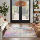 Nourison Passion Modern Ivory Multicolor 4' x Square Area -Rug, Easy -Cleaning, Non Shedding, Bed Room, Living Room, Dining Room, Kitchen (4 Square)