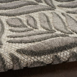 Nourison Aloha Indoor/Outdoor Charcoal 3'6" x 5'6" Area Rug, Easy Cleaning, Non Shedding, Bed Room, Living Room, Dining Room, Kitchen (4x6)
