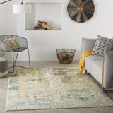 Nourison Trance Abstract Ivory/Multi 3'11" x 5'11" Area -Rug, Easy -Cleaning, Non Shedding, Bed Room, Living Room, Dining Room, Kitchen (4x6)