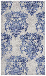 Nourison Whimsicle Damask Ivory Navy 3' x 5' Area Rug, Easy Cleaning, Non Shedding, Bed Room, Living Room, Dining Room, Kitchen (3x5)