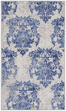 Nourison Whimsicle Damask Ivory Navy 3' x 5' Area Rug, Easy Cleaning, Non Shedding, Bed Room, Living Room, Dining Room, Kitchen (3x5)