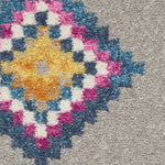 Nourison Passion Bohemian Grey/Multi 2'2" x 7'6" Area -Rug, Easy -Cleaning, Non Shedding, Bed Room, Living Room, Dining Room, Kitchen (2x8)